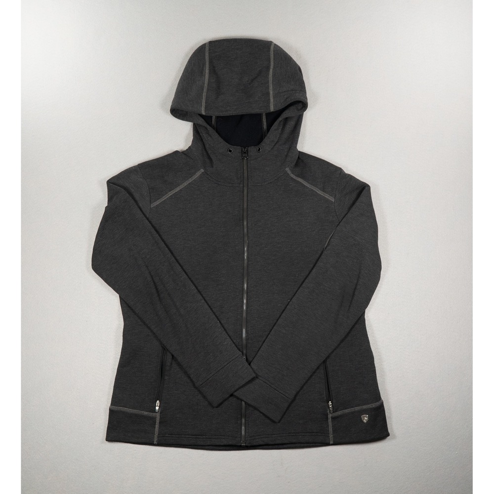 Kuhl Womens‎ Charcoal Gray Fleece Lined Full Zip Hoodie Jacket XL Heathered
